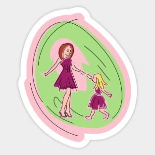 Mom dancing with daughter Sticker